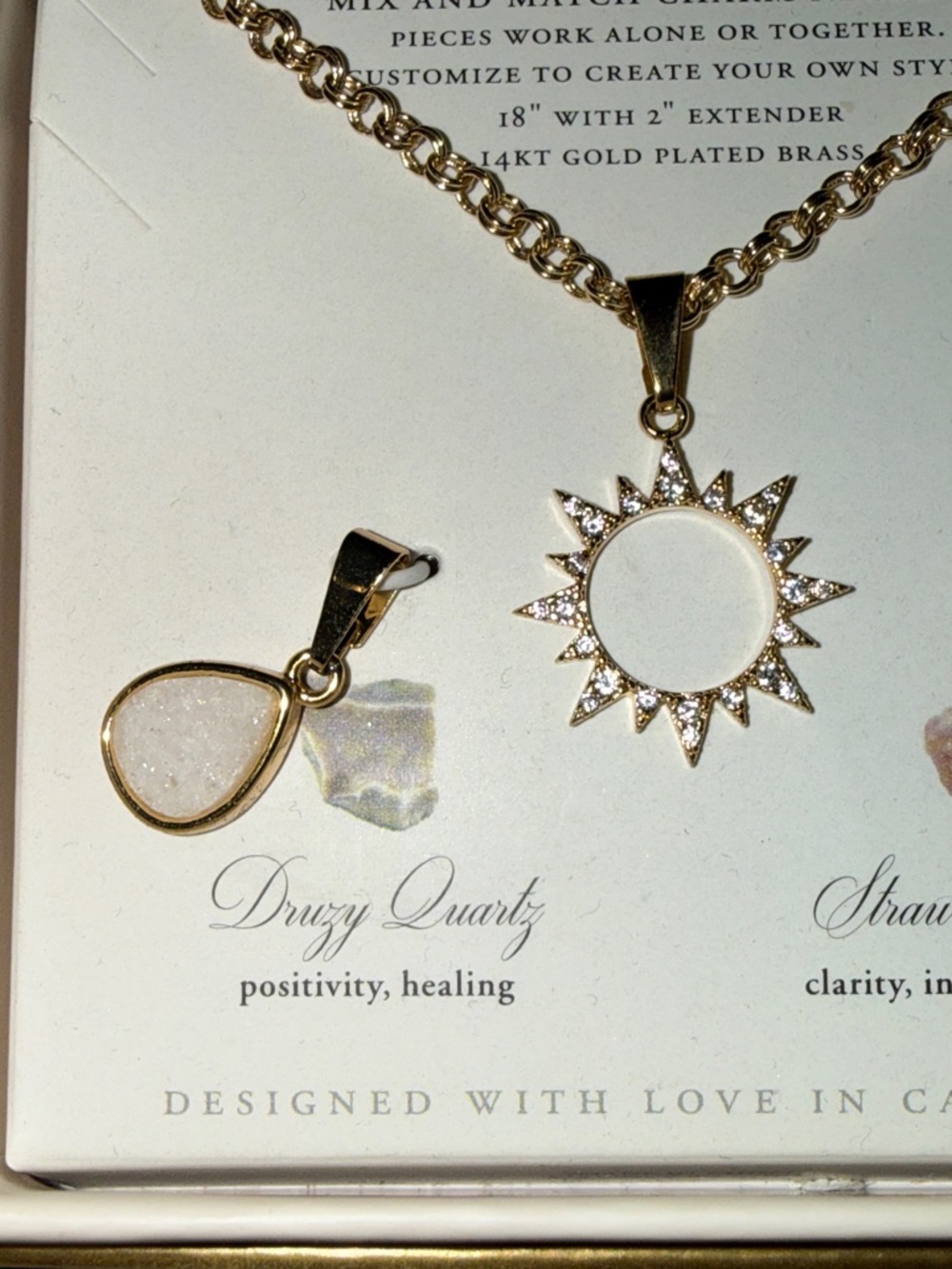 NIB Luna Norte Mix & Match Charm Necklace with Quartz - Picture 3 of 8